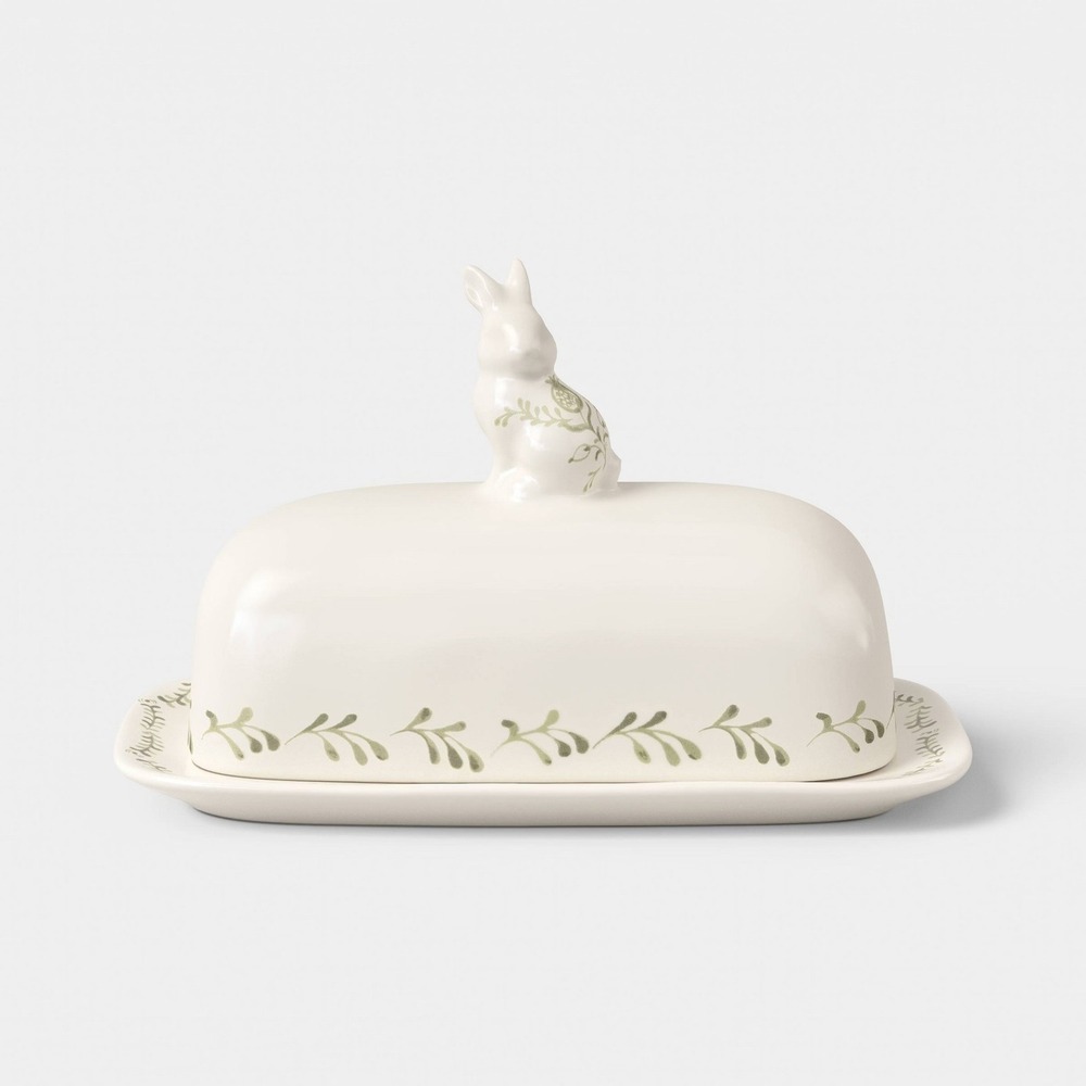 Stoneware Bunny Butter Dish Green – Threshold Easter 2026‎